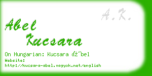 abel kucsara business card